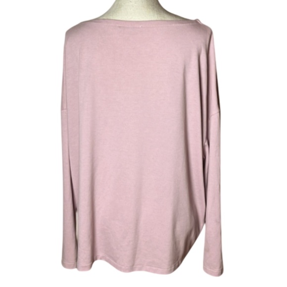 All Saints Rita Tee Long Sleeve Pink/Blush Oversized- Small - Picture 4 of 10